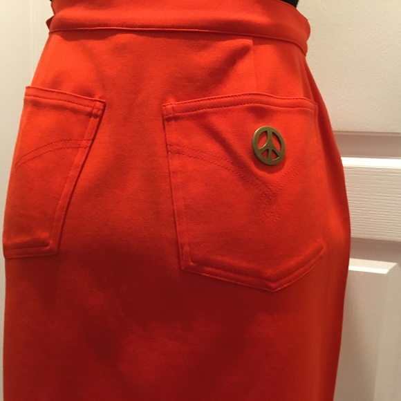 ❤️NEW MOSCHINO❤️Jeans Red Mini Skirt Vintage VTG New Authentic - Picture 3 of 12
